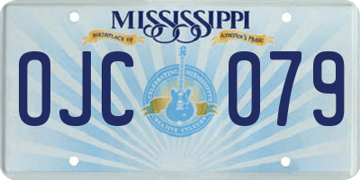 MS license plate OJC079