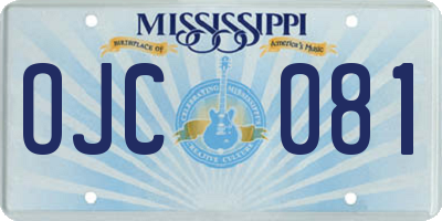 MS license plate OJC081
