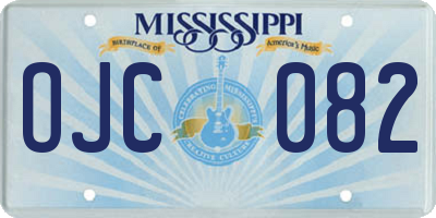 MS license plate OJC082