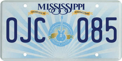 MS license plate OJC085