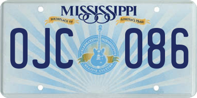 MS license plate OJC086