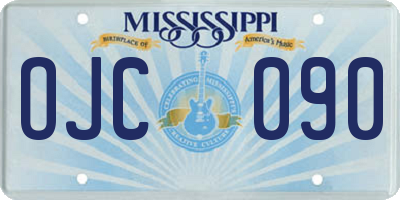 MS license plate OJC090