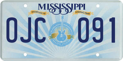 MS license plate OJC091