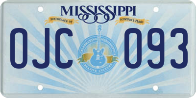 MS license plate OJC093