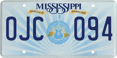 MS license plate OJC094