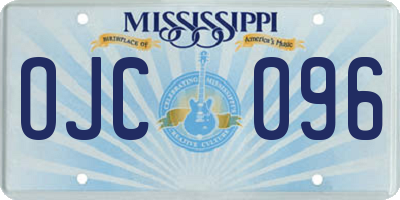 MS license plate OJC096