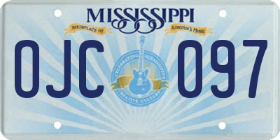 MS license plate OJC097