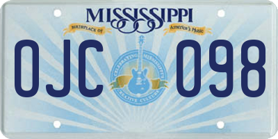 MS license plate OJC098