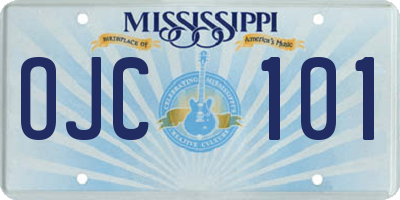 MS license plate OJC101