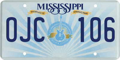 MS license plate OJC106