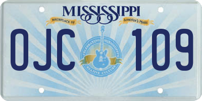 MS license plate OJC109