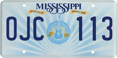 MS license plate OJC113
