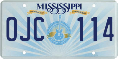 MS license plate OJC114
