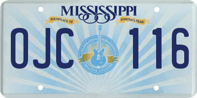 MS license plate OJC116