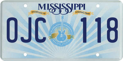 MS license plate OJC118