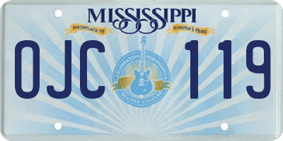 MS license plate OJC119