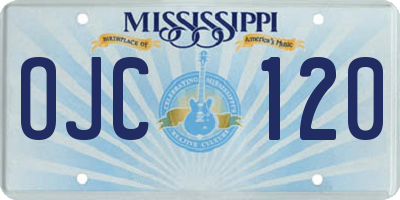 MS license plate OJC120