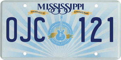 MS license plate OJC121