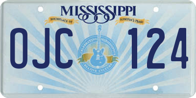 MS license plate OJC124