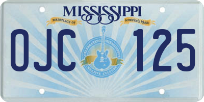 MS license plate OJC125