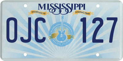MS license plate OJC127