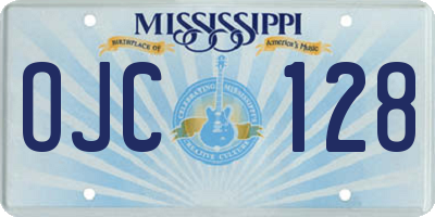 MS license plate OJC128
