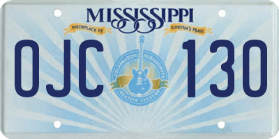 MS license plate OJC130
