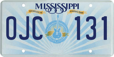 MS license plate OJC131
