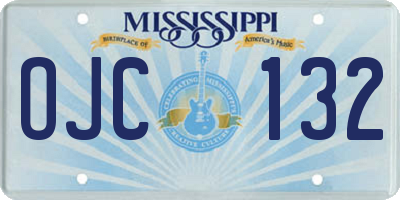 MS license plate OJC132