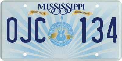 MS license plate OJC134