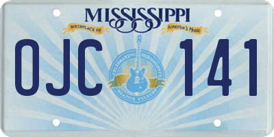MS license plate OJC141