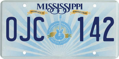 MS license plate OJC142