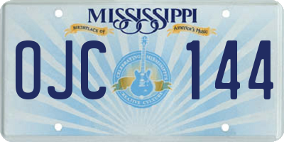 MS license plate OJC144