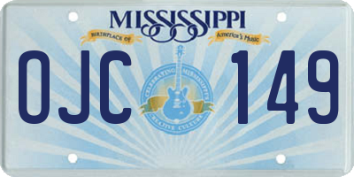 MS license plate OJC149