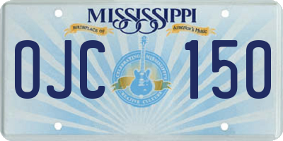 MS license plate OJC150