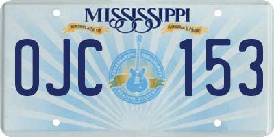 MS license plate OJC153