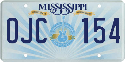 MS license plate OJC154