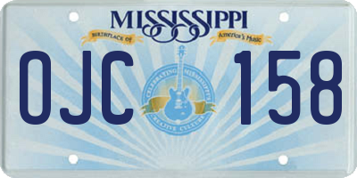 MS license plate OJC158