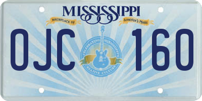 MS license plate OJC160