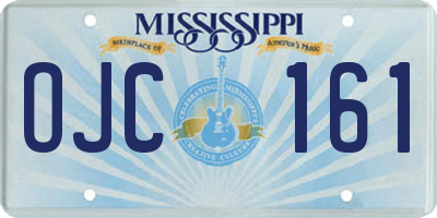 MS license plate OJC161