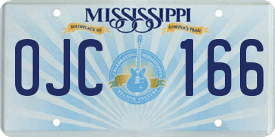 MS license plate OJC166