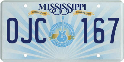 MS license plate OJC167