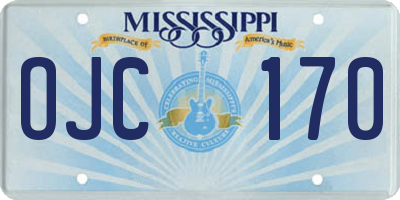 MS license plate OJC170