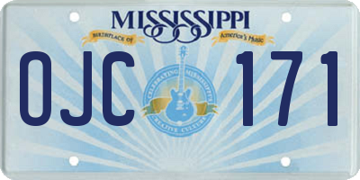 MS license plate OJC171