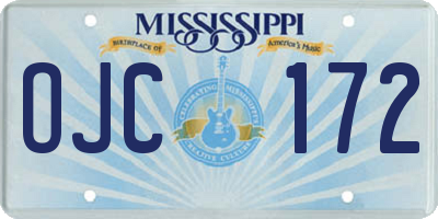 MS license plate OJC172
