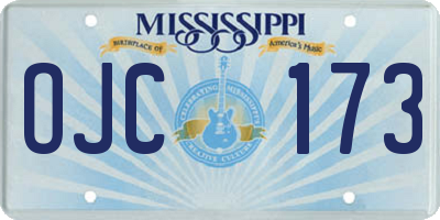 MS license plate OJC173