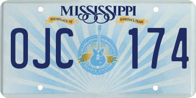 MS license plate OJC174