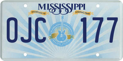 MS license plate OJC177
