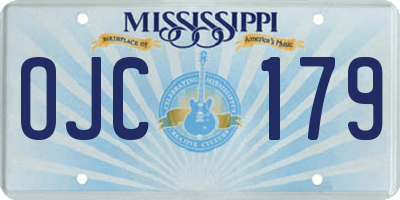 MS license plate OJC179