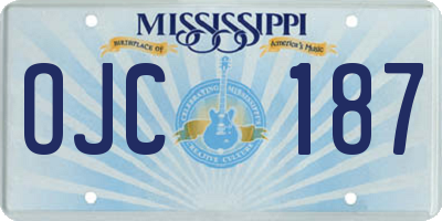 MS license plate OJC187